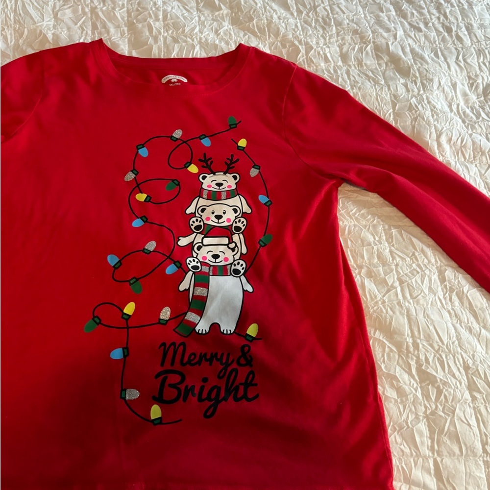 Christmas Red long sleeve pajama top